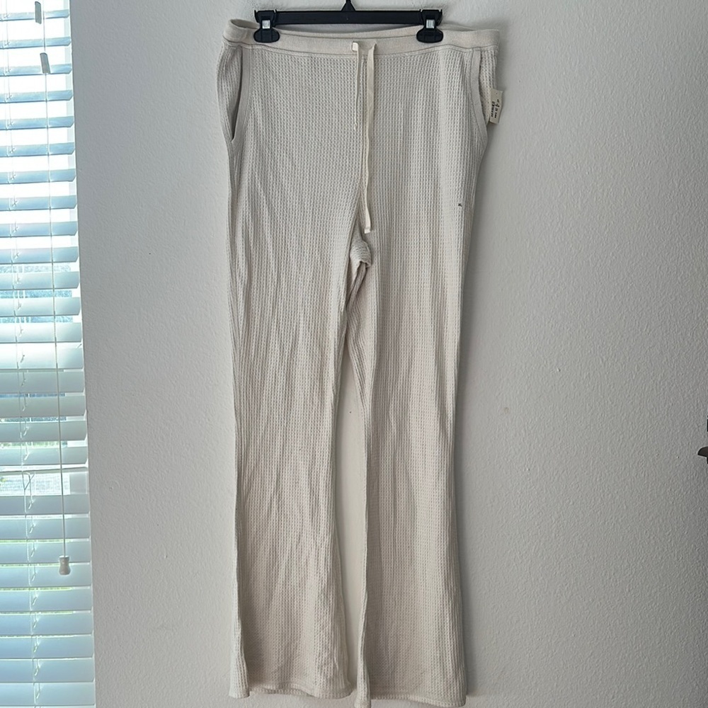 Cream waffle knit Lounge Pants